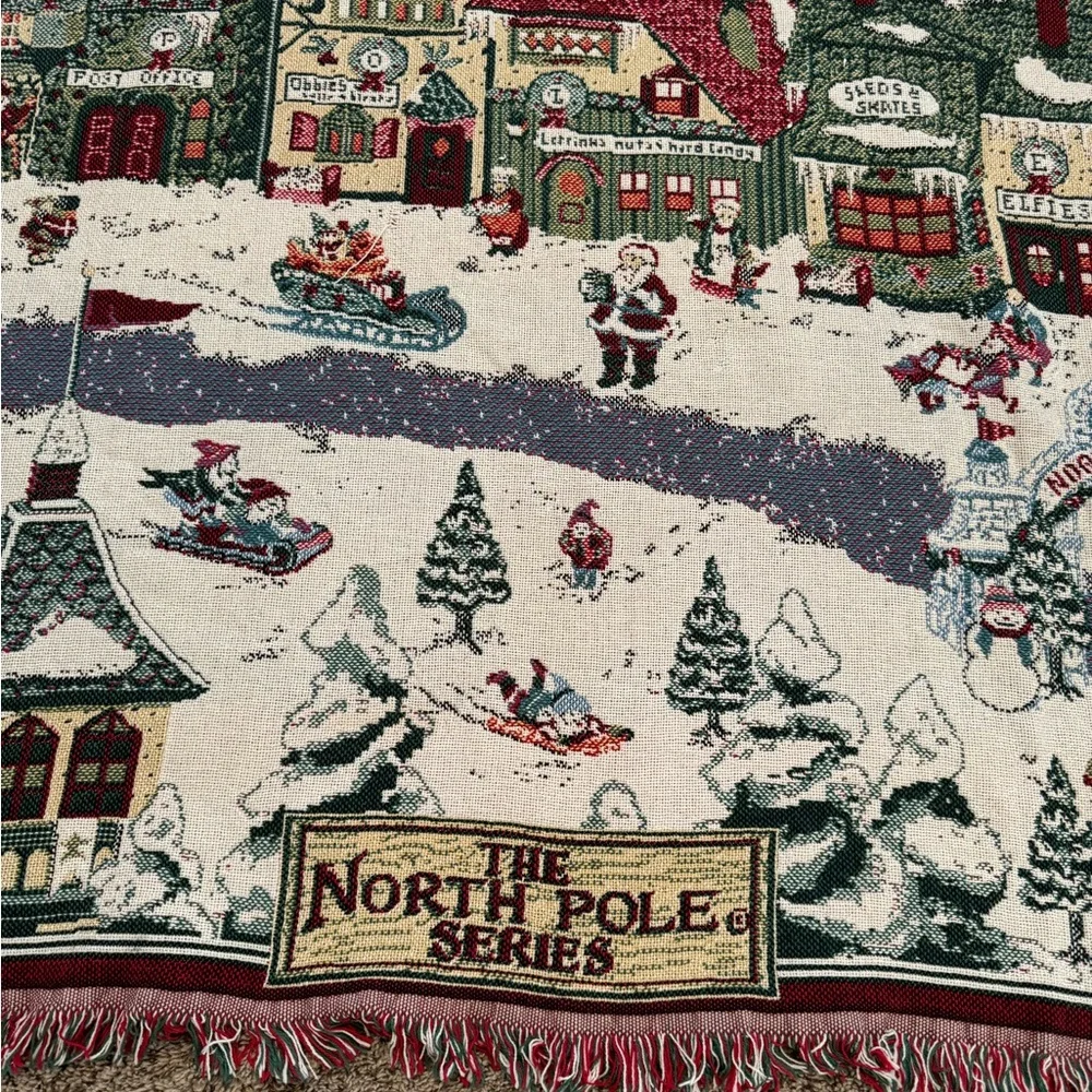 Department 56 North Pole Series Holiday Throw with Red and Green Accents